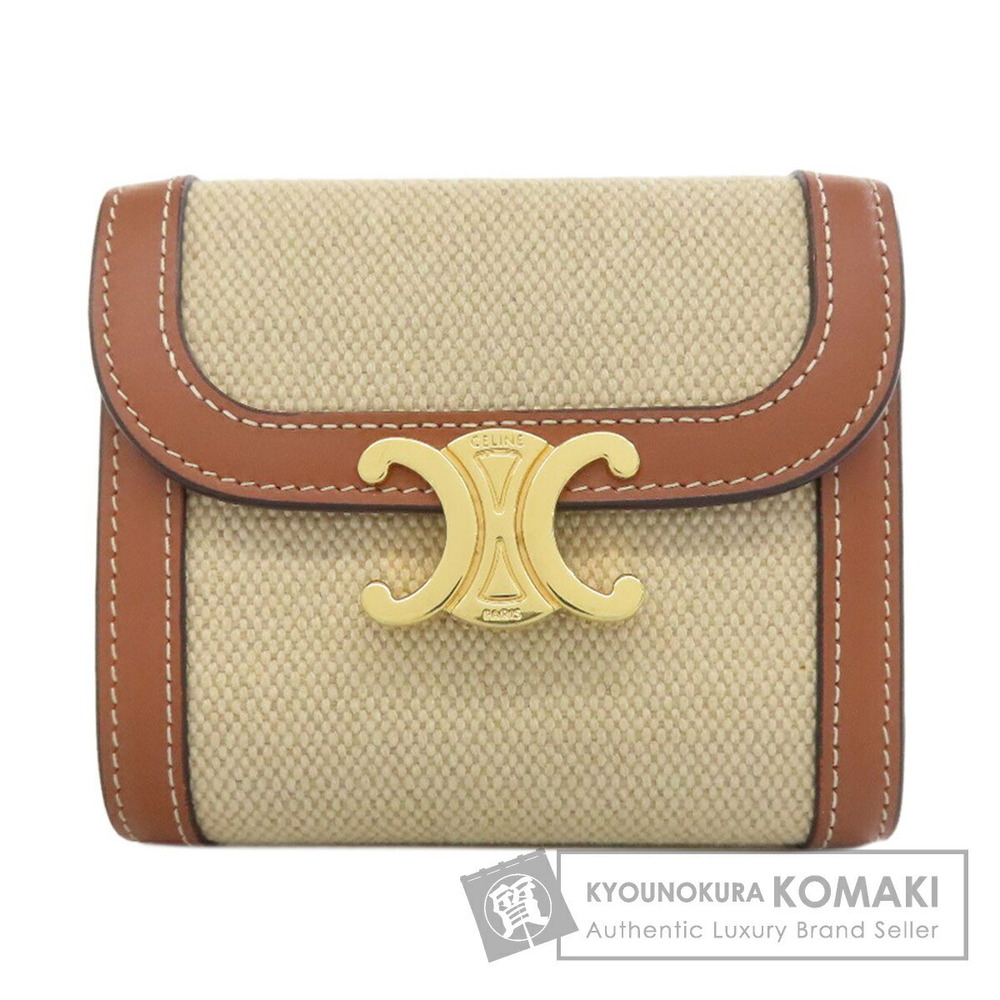 Celine Triomphe bifold Wallet canvas leather